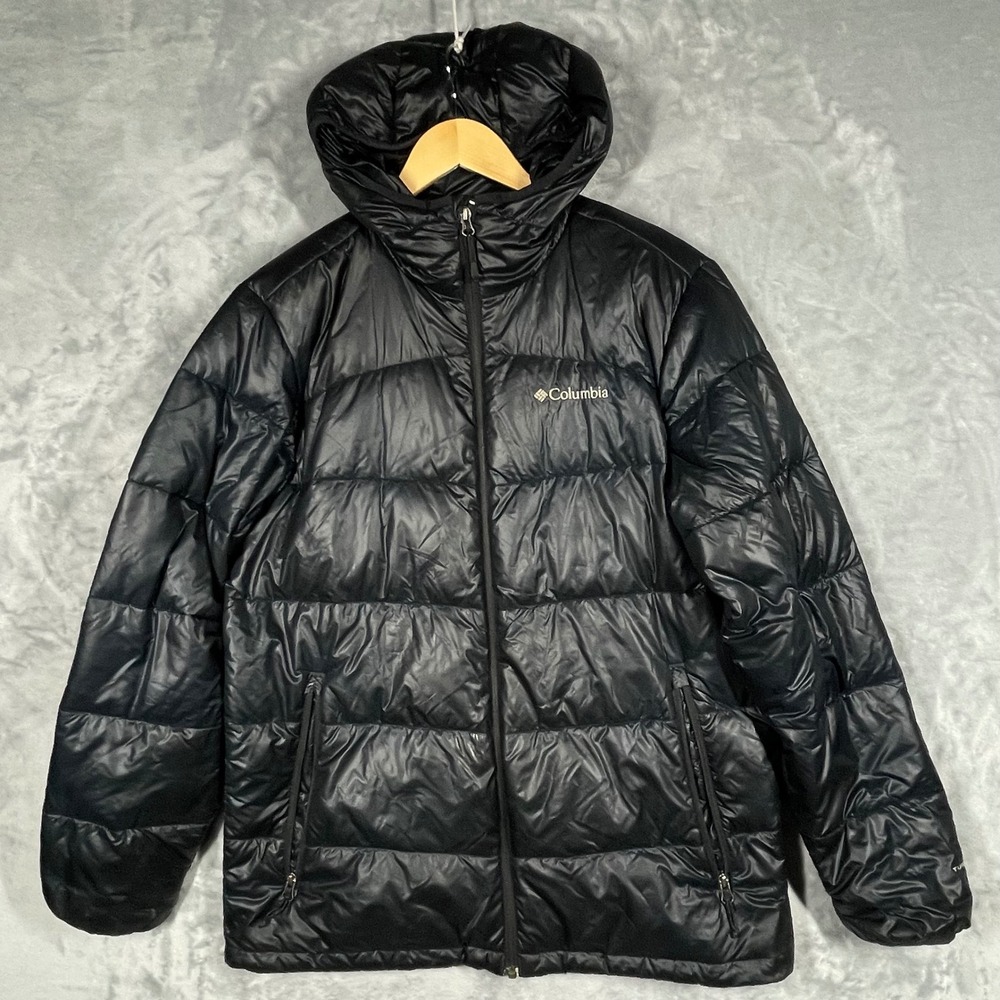 Columbia Mens 650TD TurboDown Omni-Heat Puffer Jacket Black Hooded M